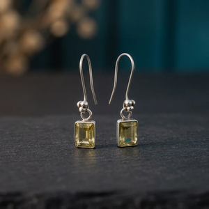 Pendientes de Plata 925 Art Palace Classic con Piedra Natural Corte Esmeralda para Mujer, Regalo - Product Image 3
