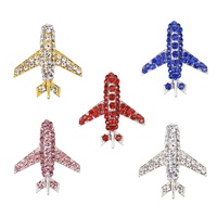Broche ODM Avion Scintillant en Strass et Cristal, Épingles de Revers pour Pilote, Hôtesse de l'Air, Amoureux du Voyage, Cadeau d'Aviation