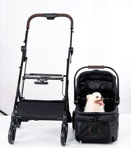 2-in-1 hafif katlanabilir evcil hayvan arabası ve kedi taşıyıcı 4-Wheel açık seyahat sepeti ayrılabilir ve tek el katlama özelliği - Product Image 3