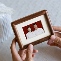 Marco de Fotos de Madera de Nogal Sólido con Esquinas Impresas con UV, Diseño de Mortise y Tenon, Duradero, Elegante, Decoración para el Hogar, Plegable, para Exhibición de Fotos