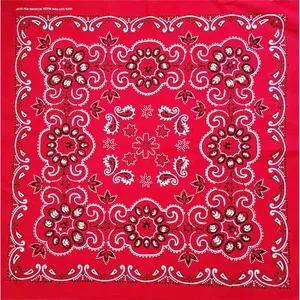 Aanpasbare 100% Katoenen Paisley Patroon Sport Sjaal Bandana Vierkante Sjaal Hoofddeksels