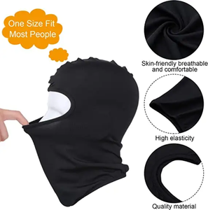 Masker Ski wajah penuh pria, tahan angin helm Liner Balaclava satu lubang untuk berkendara dan Ski perlindungan matahari - Product Image 2