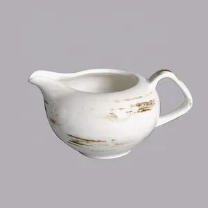 Personnalisé design moderne vaisselle en céramique de porcelaine blanche saucière