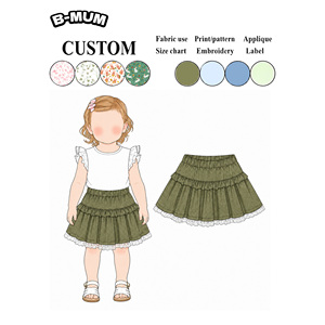 <span class=keywords><strong>Falda</strong></span> de mezclilla suave con volantes para niñas pequeñas, dobladillo de encaje blanco, cintura elástica, minifalda para niños de 1 a 6 años, uso diario y festivo, venta al por mayor, gran oferta 2026 - Product Image 2