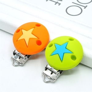 Handmade Tùy Chỉnh Chuỗi Phụ Kiện Silicone Phẳng Đen Kim Loại Núm Vú <span class=keywords><strong>Clip</strong></span> - Product Image 4