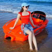 Bateau de karting en matériau LLDPE, bateau à moteur électrique à batterie lithium pour divertissement aquatique, mini karting et motomarines
