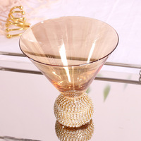 Verre à eau en cristal personnalisé Diamante Gold, transparent, luxe, sans pied, coupe à vin rouge, gobelet pour champagne