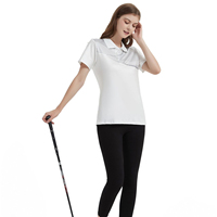 Fournisseur de vêtements, vêtements de sport, séchage rapide, 100% polyester, polos de golf à manches courtes personnalisés imprimés pour femmes