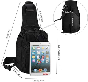 유니섹스 전술 슬링 데이팩 소형 배낭 야외 캠핑 비상용 가방 남녀 공용 어깨 및 가슴 스트랩 포함 - Product Image 3