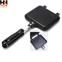 Plaque de cuisson pour sandwichs et toasts, moulée par pressage à chaud, pour camping en extérieur, compatible feu direct, avec clip de fixation pour bord de pot
