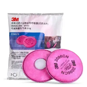 3M 2096CN P100 Filtro de partículas de protección respiratoria para accesorios de máscara de gas Filtro de algodón