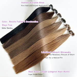 Colore marrone <span class=keywords><strong>castagna</strong></span> <span class=keywords><strong>chiaro</strong></span> cuticola Remy extension per <span class=keywords><strong>capelli</strong></span> di lunga durata Super doppio disegnato punte piatte Ktips <span class=keywords><strong>capelli</strong></span> Pre-incollati - Product Image 4