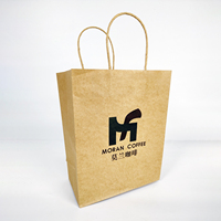 Sacs de courses en papier kraft recyclables avec poignées longues, style classique, logos imprimés offset pour les petites entreprises, sacs cadeaux