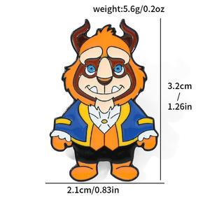 Anime Cartoon Metall Abzeichen Kreative Schönheit Biest Teekanne Design Frau Legierung Brosche für Rucksack Kleidung Zubehör Gravur - Product Image 4