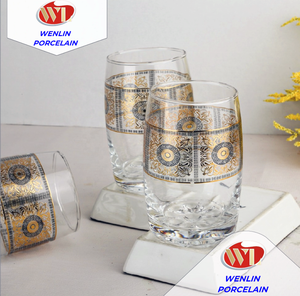 Juego de tazas de café de vidrio impreso, caja de regalo personalizable a granel, Habesha taza de té de oro, diseño árabe etíope <span class=keywords><strong>Lobel</strong></span> de cerámica y porcelana - Product Image 3