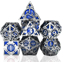 DnD RPG vrac vente en gros 10mm jeu de dés en métal polyédrique forme carrée creuse avec numéros personnalisés 19mm carré accessoires de jeu de table