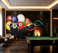 Papier peint mural sans couture personnalisé, revêtement mural imperméable, décoration intérieure pour salle de billard, décoration murale commerciale