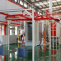 Ligne de revêtement en poudre d'acier automatique IMLUCKY à haute productivité avec four de cuisson contrôlé par PLC et machine de peinture par pulvérisation