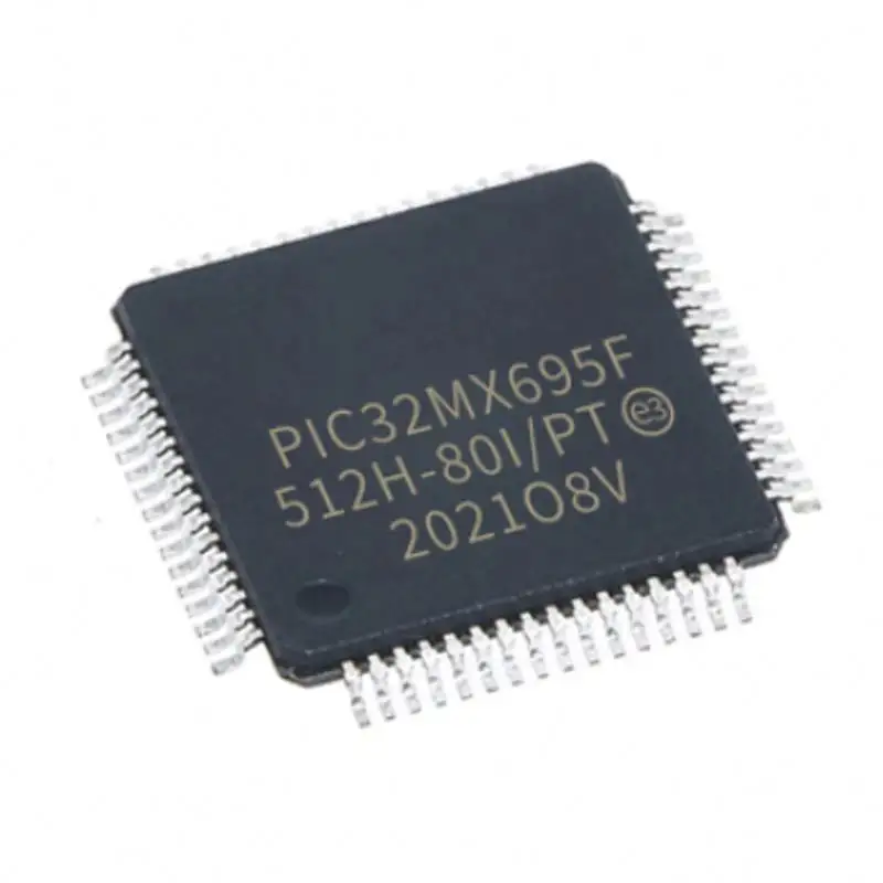 คุณภาพสูง PIC32MX695F512H-80I/PT Series 512 KB แฟลช128 KB RAM SMT ไมโครคอนโทรลเลอร์32บิต-TQFP-64