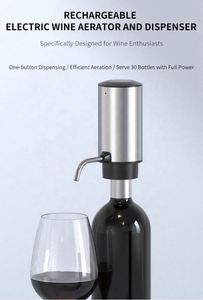 Decantador de Vino Recargable de Acero Inoxidable de Alta Calidad, Apto para Alimentos, Vertedor Automático, Aireador, Dispensador de Vino Eléctrico de un Toque, USB - Product Image 2