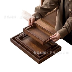 Bandeja rectangular de madera de bambú color nogal, a prueba de humedad, elegante bandeja para servir tazas de té, platillos, té de la tarde - Product Image 5