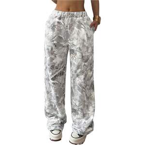 Pantalones de Camuflaje Personalizados para Chicas, Cintura Alta, Estilo Baggy, Pierna Ancha, Estilo Y2K, con Bolsillos, Transpirables, Ropa Casual Urbana - Product Image 1