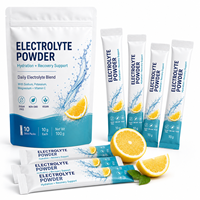 Sachets de poudre d'électrolytes sans sucre à marque privée pour l'hydratation et la récupération avec eau de coco et taurine OEM