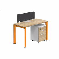 Bureau d'écriture individuel en fer, table de travail moderne pour bureau et étude avec surface spacieuse, plateau en bois écologique réglable