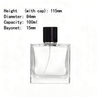 Flacon de parfum carré en verre mat de 100 ml avec pulvérisateur à pompe, couleur personnalisée, motif de pulvérisation, parfum inclus, diffuseur à bâtonnets