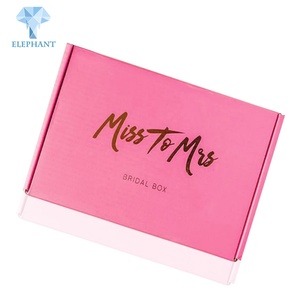 Boîte d'expédition pliée en carton ondulé rose sur mesure pour chaussures, vêtements, cosmétiques - Product Image 1