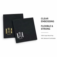 Servilletas Negras Impresas Personalizadas con Logotipo en Dorado y Plateado, Impresión Digital, Servilletas de Papel Desechables Personalizadas para Navidad y Bodas