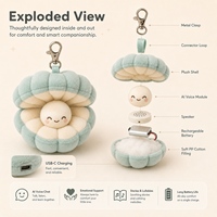 Boneka Gantungan Kunci Mutiara AI Shell 10cm, Figur Kawaii Super Lembut Seperti Awan, Isian Kapas PP, Gantungan Kunci Lucu