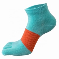 Chaussettes de séparation d'orteils pour femmes coton cinq doigts respirant filles chaussettes deux tons pour courir athlétique