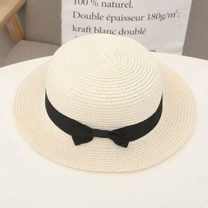 Chapeaux de paille plats à calotte ronde pour femmes, style parasol de plage, vente en gros - Product Image 4
