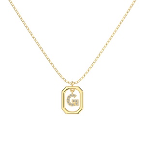 Dylam 5A Cubic Zirconia Alphabet-G-Colgante Collares Encantos Mujeres Letra inicial Collar de cadena de eslabones <span class=keywords><strong>2</strong></span> colores 45cm Nuevo diseño - Product Image 4