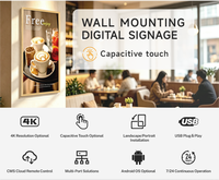 Señalización Digital Ultrafina de Pared, Pantalla LCD BOE de 24 Pulgadas, 1080P FHD, Android 10, 2GB 32GB, Control Remoto CMS