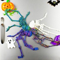 Imanes de nevera con forma de esqueleto, esqueleto magnético impreso en 3D para Halloween, decoraciones de esqueleto móvil impresas en 3D para oficina o casillero