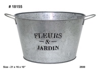 Seau à glace vintage en acier et fer galvanisé, écologique, avec poignée en corde de jute, refroidisseur à vin pour fête