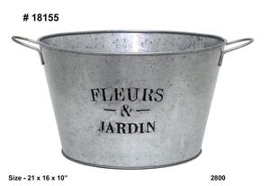 Bac à glace en acier galvanisé, seau à glace en fer avec poignée en corde de jute, bac à glace métallique pour fête, refroidisseur à vin - Product Image 2