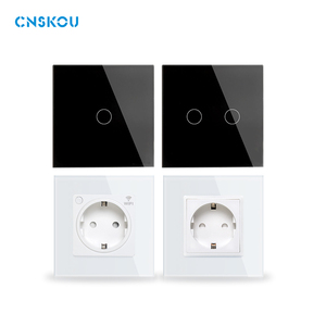 CNSKOU 2024 New EU European Standard Black Panel <strong>Outlet</strong> 16A AC110V-250V Wall <strong>Socket</strong> <strong>Sockets</strong> <strong>Switch</strong> - Product Image 3