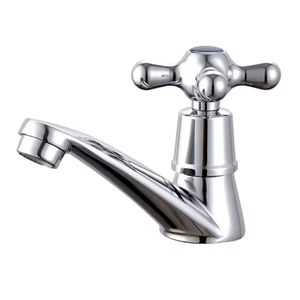 Robinet à eau froide simple à montage sur pont en alliage <span class=keywords><strong>de</strong></span> zinc chromé et plastique ABS, poignée croisée, avec noyau <span class=keywords><strong>de</strong></span> valve en céramique, prix d'usine bon marché - Product Image 1