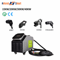 Chargeur EV portable DC 7-40KW CCS2 GBT CHAdeMO, station de charge mobile de secours avec certification CE