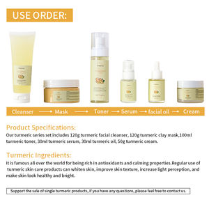 Kit de soin de la peau au curcuma directement de l'usine, hydratant, éclaircissant, ensemble de soins de la peau complet, produits cosmétiques biologiques - Product Image 3