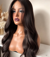 Perruques en cheveux humains avec closure en dentelle 13X4, pré-épilées, en cheveux vierges, sans colle, effet Body Wave, à fusionnement invisible pour femmes