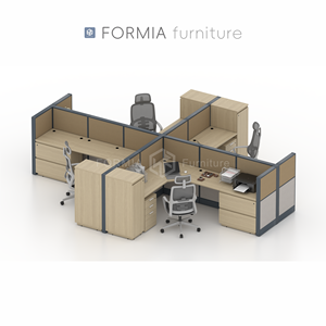 Muebles de Oficina Modernos, Cubículo para Centro de Llamadas, Estación de Trabajo, Mesa de Oficina con Separador, Escritorio para Computadora, Estación de Trabajo Modular para 4 Personas - Product Image 1