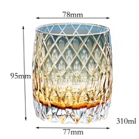 Verres à whisky en cristal sculpté à la main de style Edo Kiriko, 310 ml, ambre gris, boîte cadeau, design moderne et luxueux, nouvelle arrivée