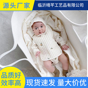 Baby Bassinet Cotton Rope Changing Pad 70x40x25cm Portable With Handle For Newborn Sleep <b>Basket</b> - Product Image 4
