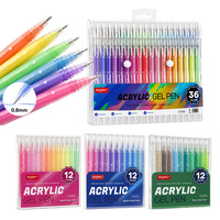 Lot de 12 marqueurs acryliques colorés pour l'art, le bricolage et la papeterie – Fournitures scolaires pour enfants – Stylo marqueur