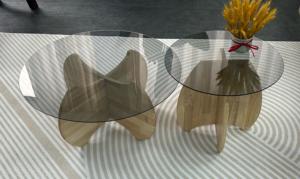 مودومي وابي نمط سابي من الزجاج المقسى وقاعدة خشبية متقاطعة للشقق الصغيرة والتجارة الخارجية وصديقة - Product Image 5