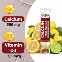 Comprimés effervescents personnalisables de calcium et vitamine D3 avec supplément de vitamine D3 pour renforcer les dents, les os et soutenir les articulations